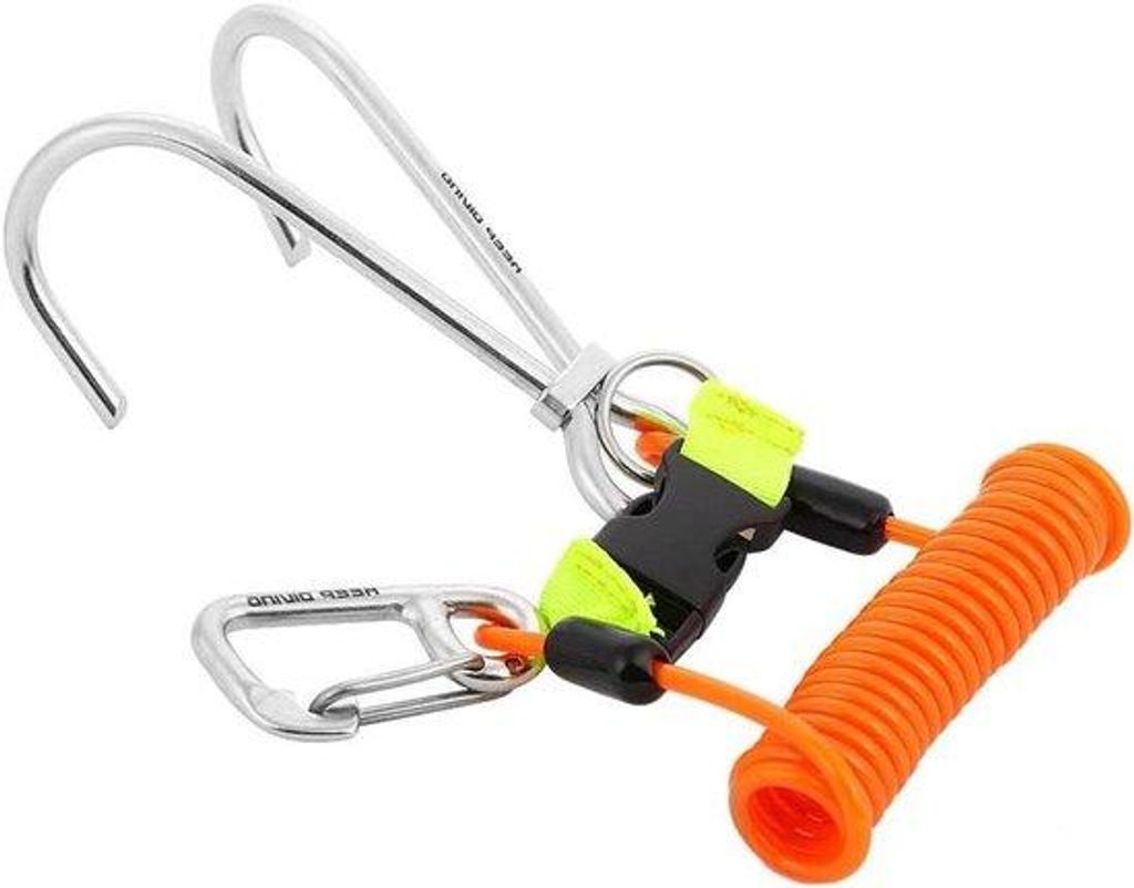Duikhaak-Accessoires-Set mit Edelstahl-Haken für Tauchen - Orange
