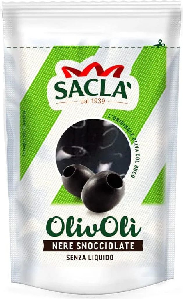 Kernlose und kernlose ganze verpackte Oliven 75g - Sacla Produktbild 