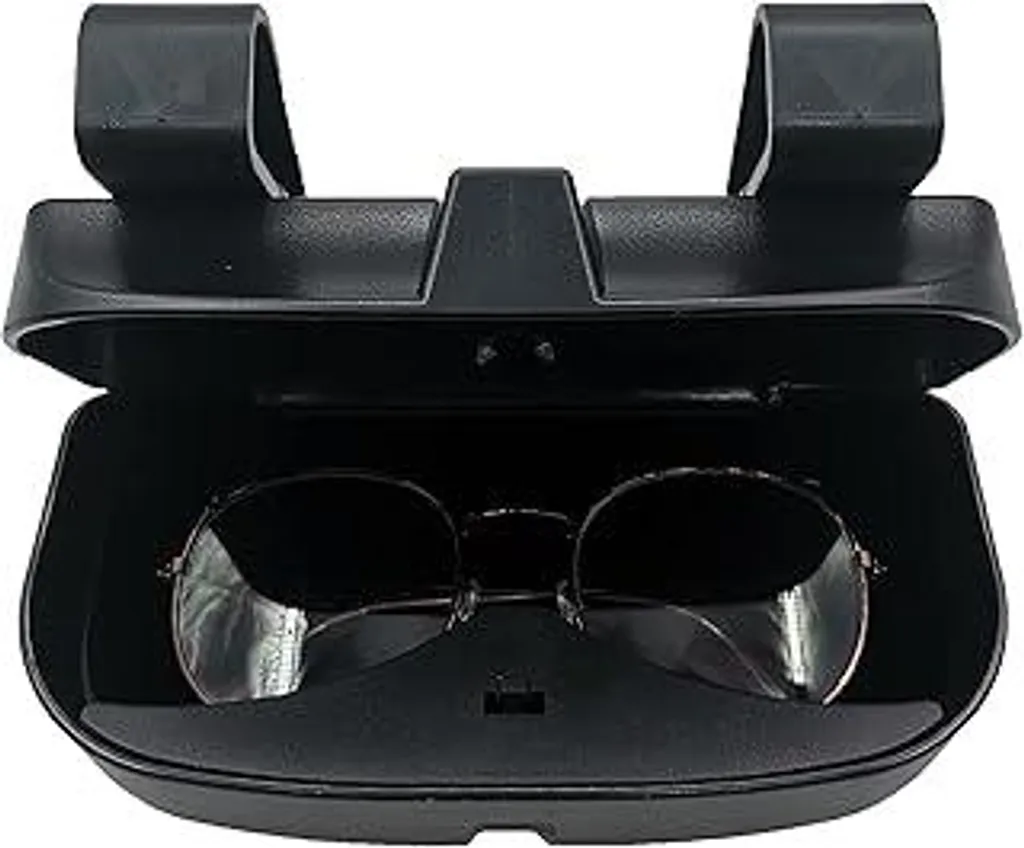 Portaocchiali per auto Parasole, portaocchiali da sole per auto Custodia per occhiali Scatola per occhiali Custodia, portaocchiali da sole Custodia per occhiali, Accessori interni per auto Adatto a tutte le auto (nero)