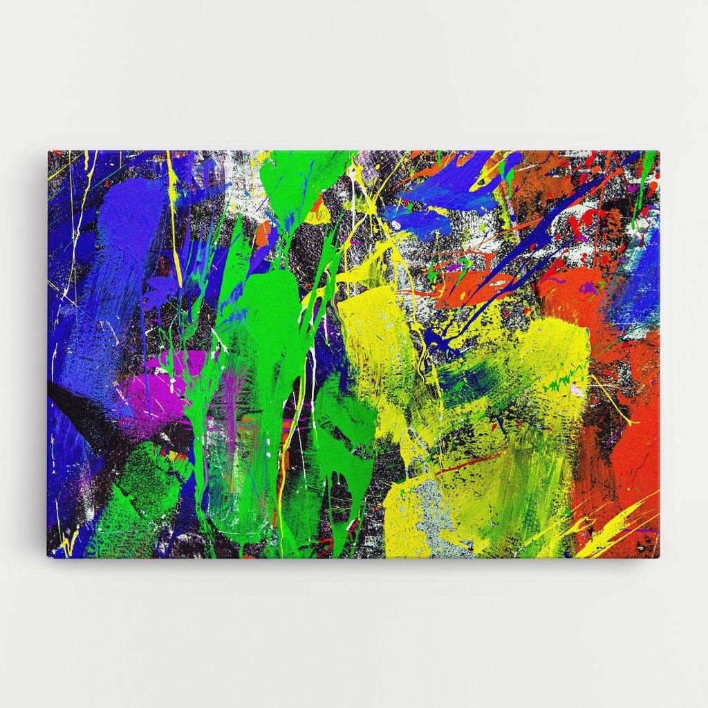 ARTHUB Leinwandbild 40x60 cm, Color Mix Abstract | Wohnzimmerdekoration, Hängende Bilder, Wanddekoration, Heimdekoration, Abstrakte, Lebendige F...