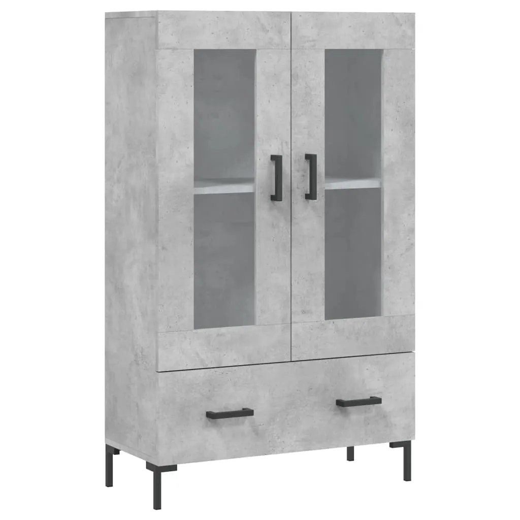 Tavola alta in cemento grigio 69,5x31x115 cm Materiale a base di legno