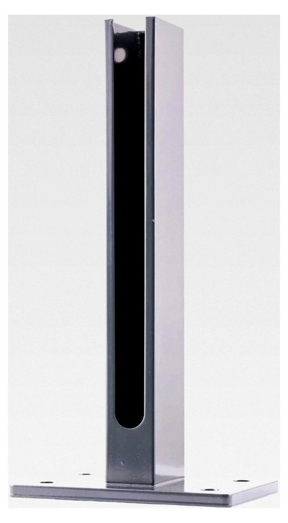 Pfostenschuh für Zaunpfosten 60x40mm - Pfostenträger in Anthrazit Grau - Dübelplatte für Doppelstabmattenzaun - Hergestellt in Deutschland