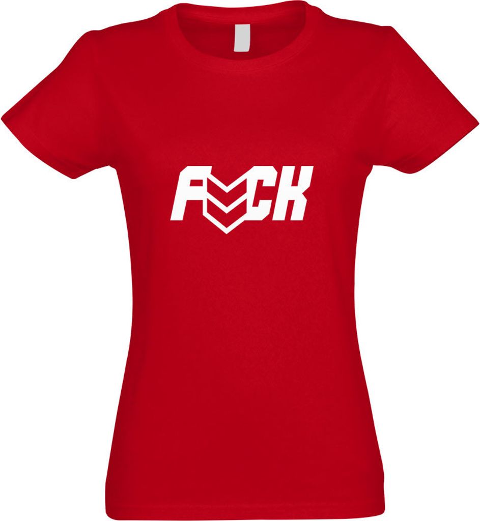 Kiwistar - T-Shirt tailliert - Damen - rot - Fuck - mit Motiv Bedruckt - Funshirt Design - Sport - Freizeit - Damen - XL