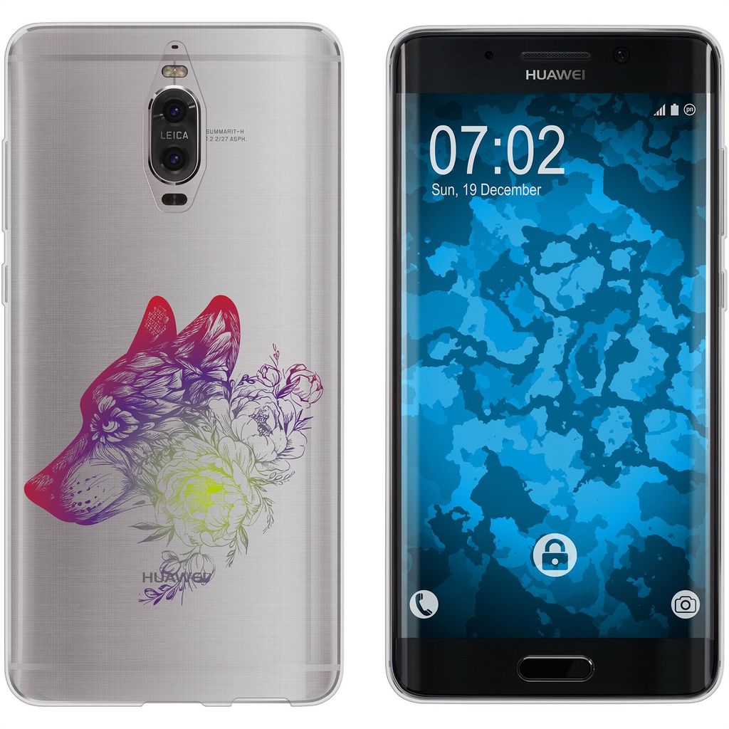 PhoneNatic Case kompatibel mit Huawei Mate 9 Pro Silikon-Hülle Floral Wolf M3-5