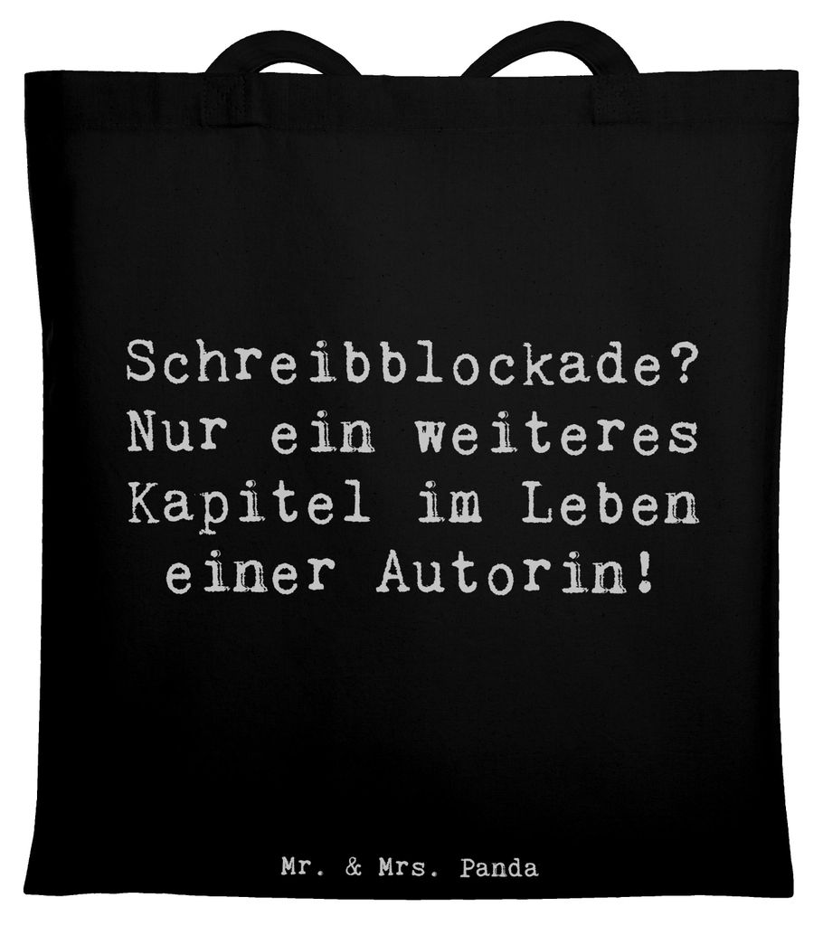 Mr. & Mrs. Panda Tote Bag Spruch Autorin Kapitel - Schwarz Produktbild 