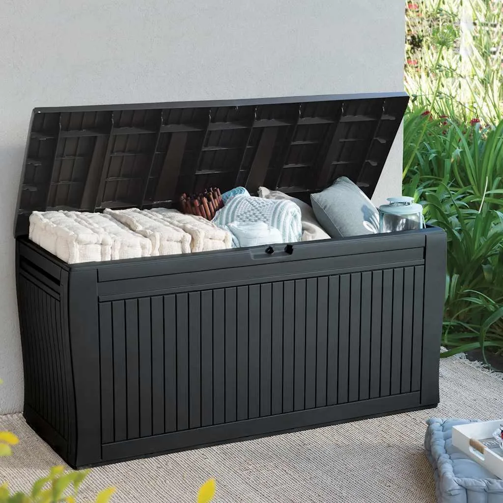 Coffre Keter COMFY 270L étanche et robuste, rangement jardin aspect bois - 2