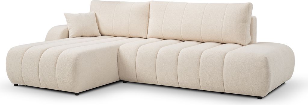 DomoHome Moderne Couch mit Schlaffunktion mit Abmessungen 145x212 cm und Bettkasten, Komfortable Polsterung, Stoffbezug, Dekokissen Inklusive, Link...