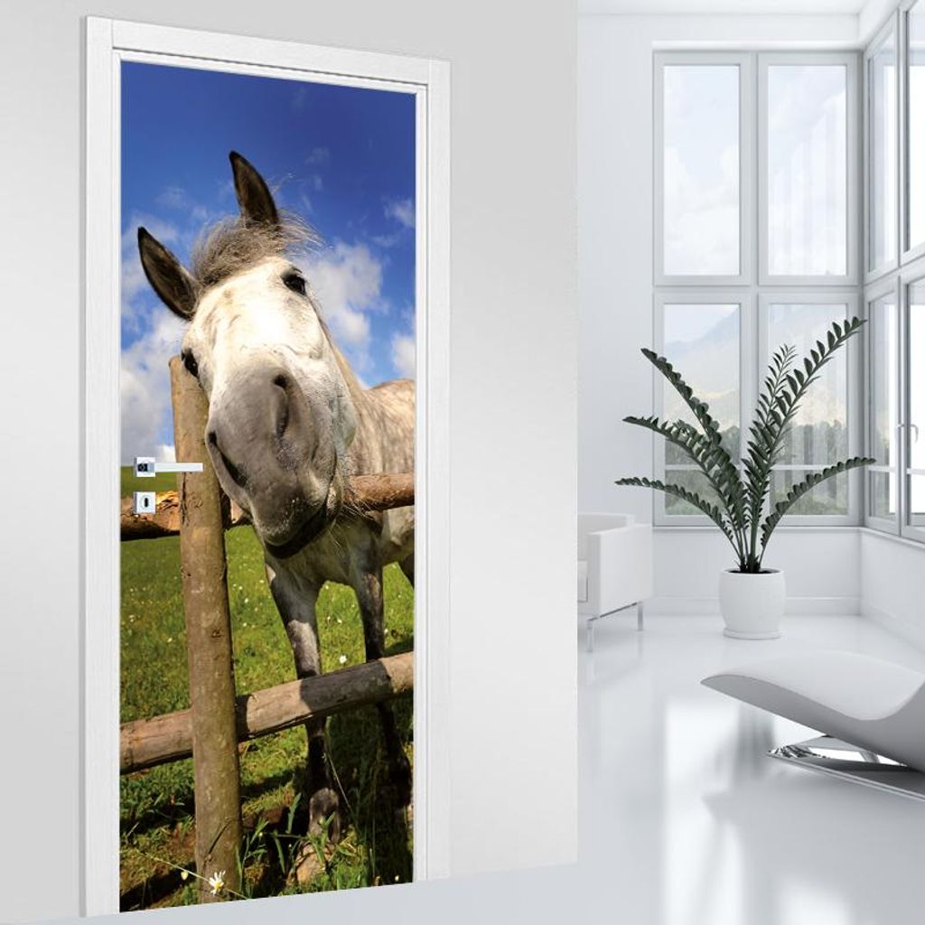 Türaufkleber – Lumaléa – Pferd – MAT-Kleber – Breite 73 x H?he 205 cm