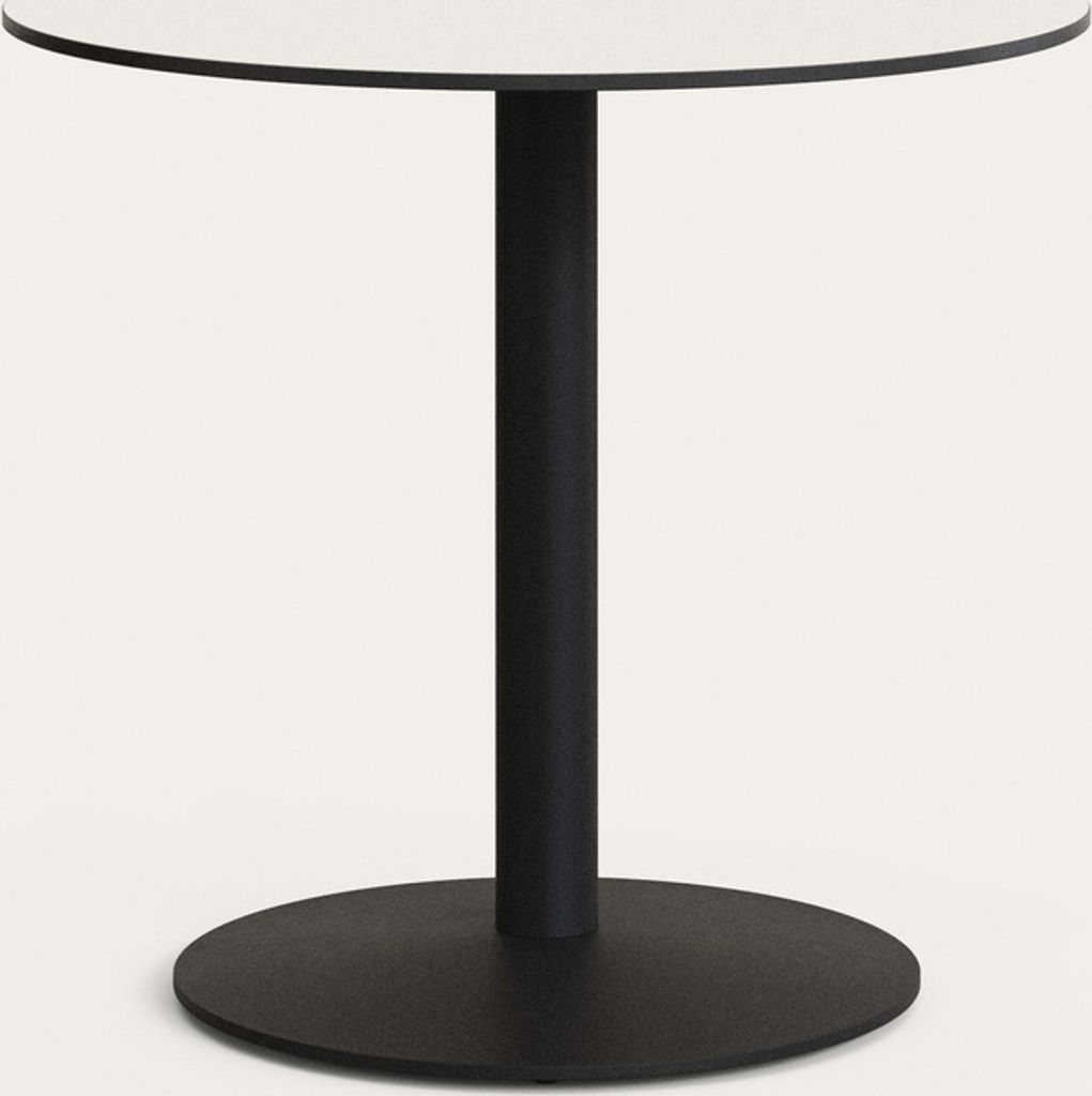 Outdoor-Tisch Esilda 80 x 80 x 72 cm Stahl Phenolplatte Schwarz Weiß