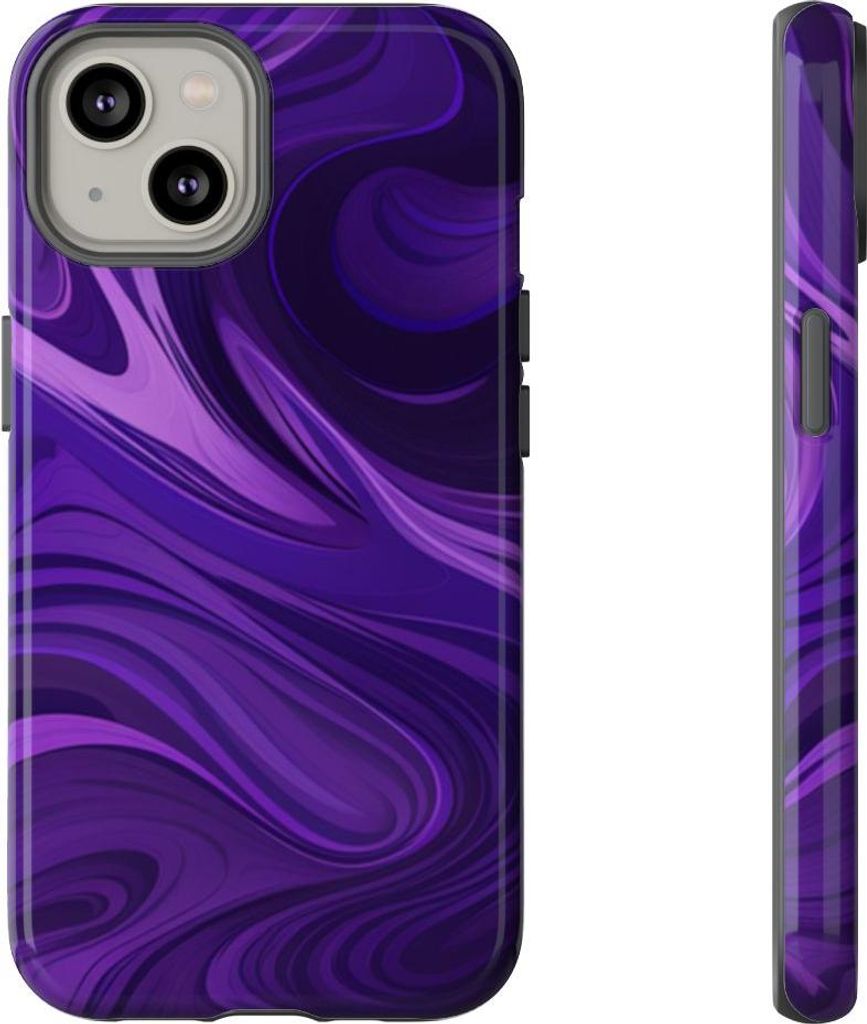 Abstraktes Wellenmuster in Violett – Hülle Kompatibel mit iPhone 14