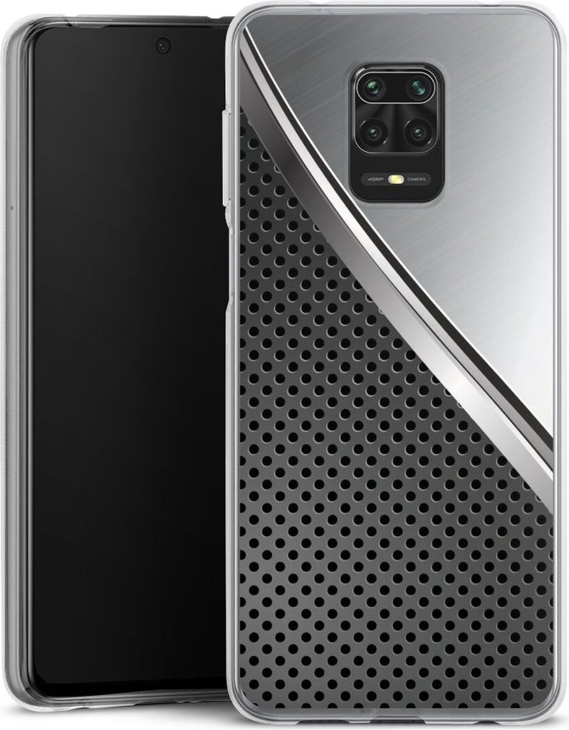 DeinDesign Handyhülle für Xiaomi Redmi Note 9s Silikon Hülle Case Smartphone Schutzhülle Carbon Metall Stahl