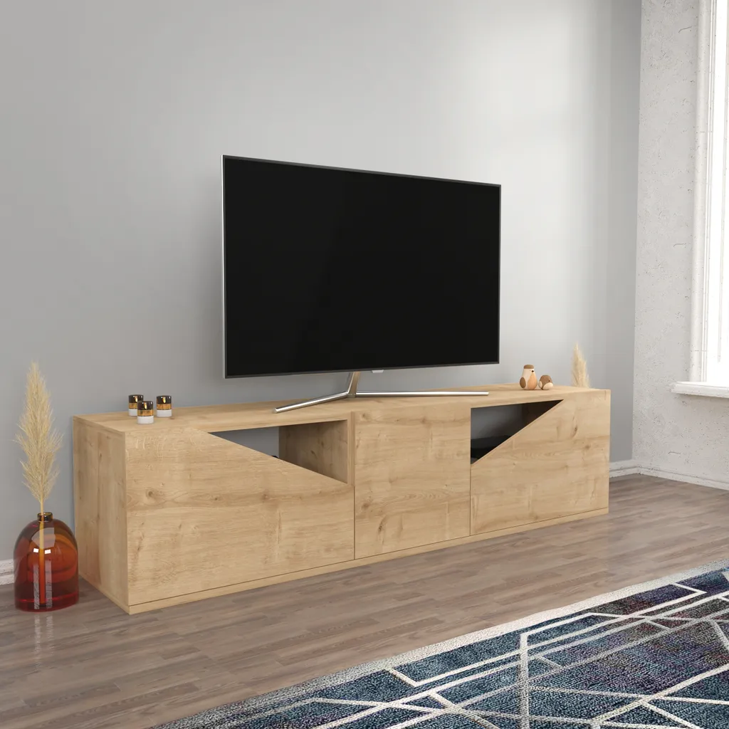 Meuble TV pour Salon Grand Format Decorotika Carson, Support TV 72 Pouces