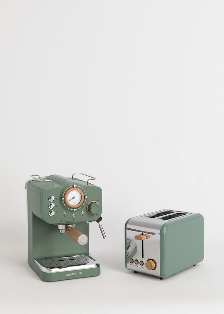 Pack TOAST RETRO Toaster + THERA RETRO Espresso-Maschine mit mattem Finish