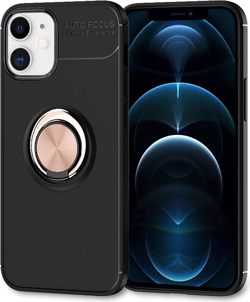 NALIA Ring Handyhülle für iPhone 12 / iPhone 12 Pro, Handy Cover Case Schutz Etui TPU Rose Gold