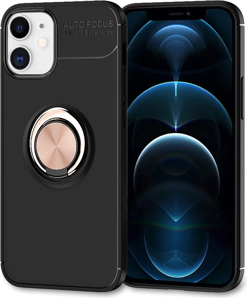 NALIA iPhone 12 Custodia con Anello e Supporto Magnetico TPU