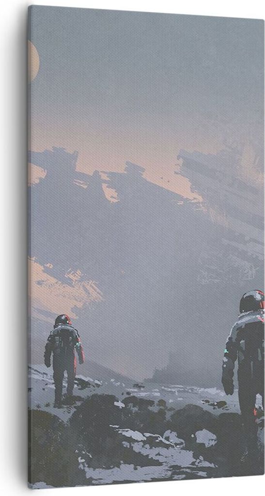 Bild auf Leinwand - Leinwandbild - Kosmos Planet - 55x100cm - Wand Bild - Wanddeko - Wandbilder - Leinwanddruck - Bilder - Kunstdruck - Wanddekorat...