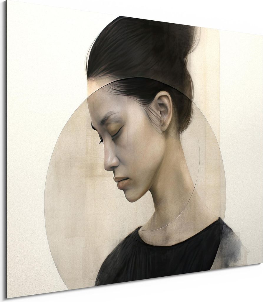 DEQORI Alu-Dibond Bild Weiß 40x30 cm 'Innere Räume' Wandbild Metall dünn Design