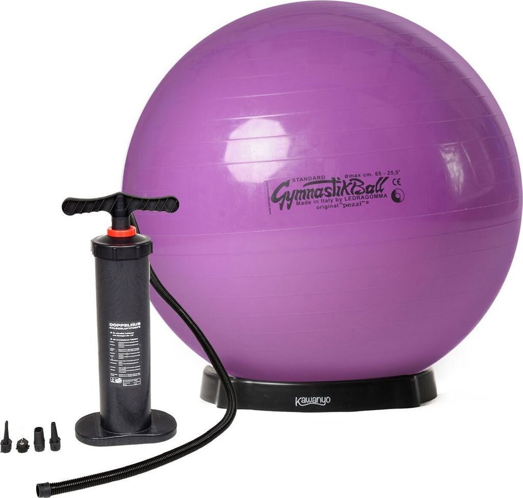 Original Pezziball STANDARD m. Standpumpe und Ballschale - violett