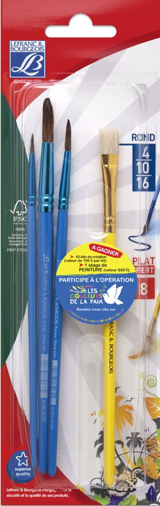LEFRANC & BOURGEOIS Haarpinsel Set PONY + 1 Borstenpinsel