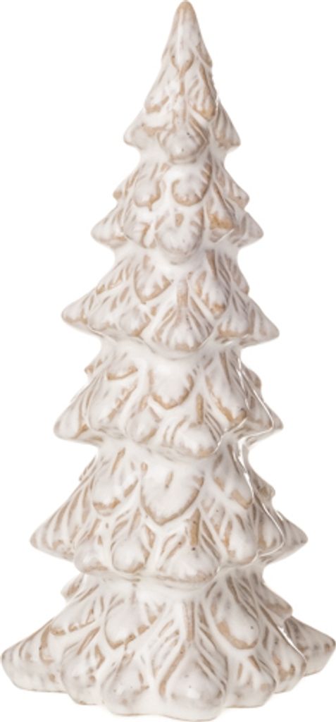 Tanne Keramik glasiert creme Weihnachten Wald Ø6cm H15cm