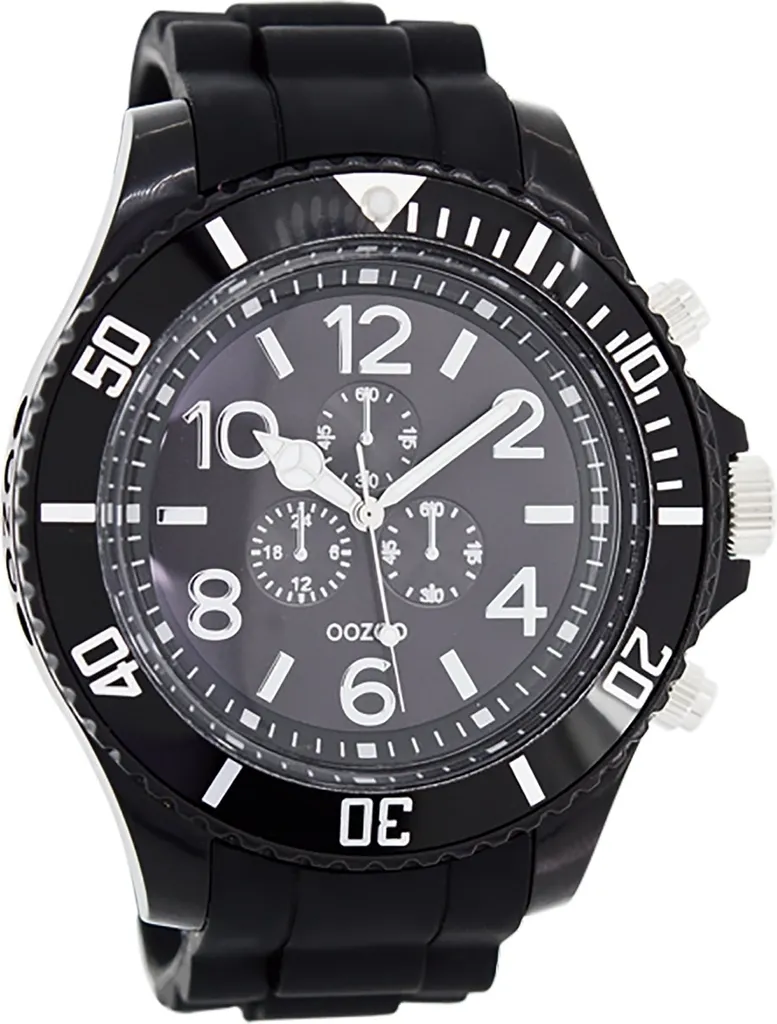 Montre Oozoo noire Vintage UOC4829A - Confort silicone et look rétro