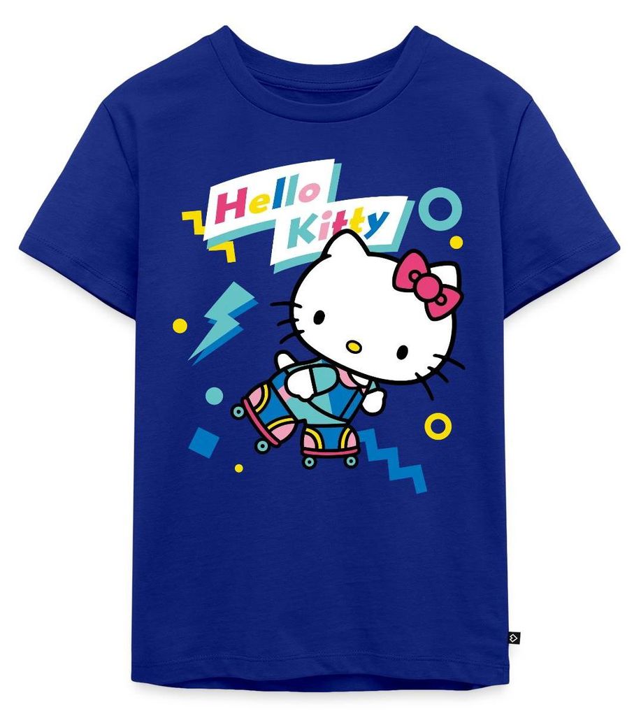 Spreadshirt Hello Kitty 90er Stil Mit Rollschuhen Kinder Premium T-Shirt, 110/116 (4 Jahre), Royalblau