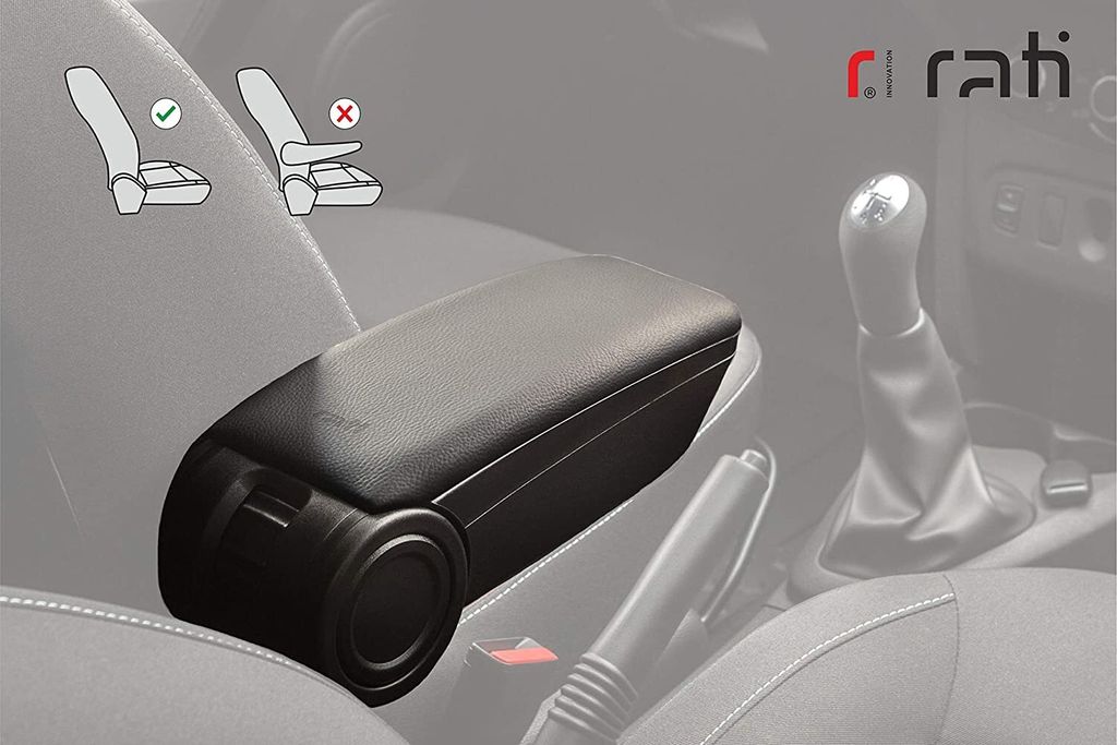 Rati ArmsterOE1 MITTELARMLEHNE passend für DACIA Sandero/Logan 2017-2020 / Dokker 2015- I Armlehne mit Staufach, Befestigung am Sitzlehne OHNE ori...