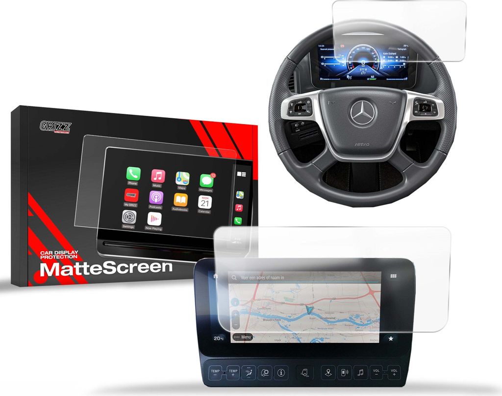 Matte Autodisplayfolie 2in1 für Mercedes Actros F (2021-2024), Grizz Protector