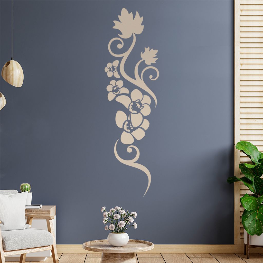 Orchidee - Linien Wandtattoo in 6 Größen - Wandaufkleber Wall Sticker - Dekoration, Küche, Wohnzimmer, Schlafzimmer, Badezimmer