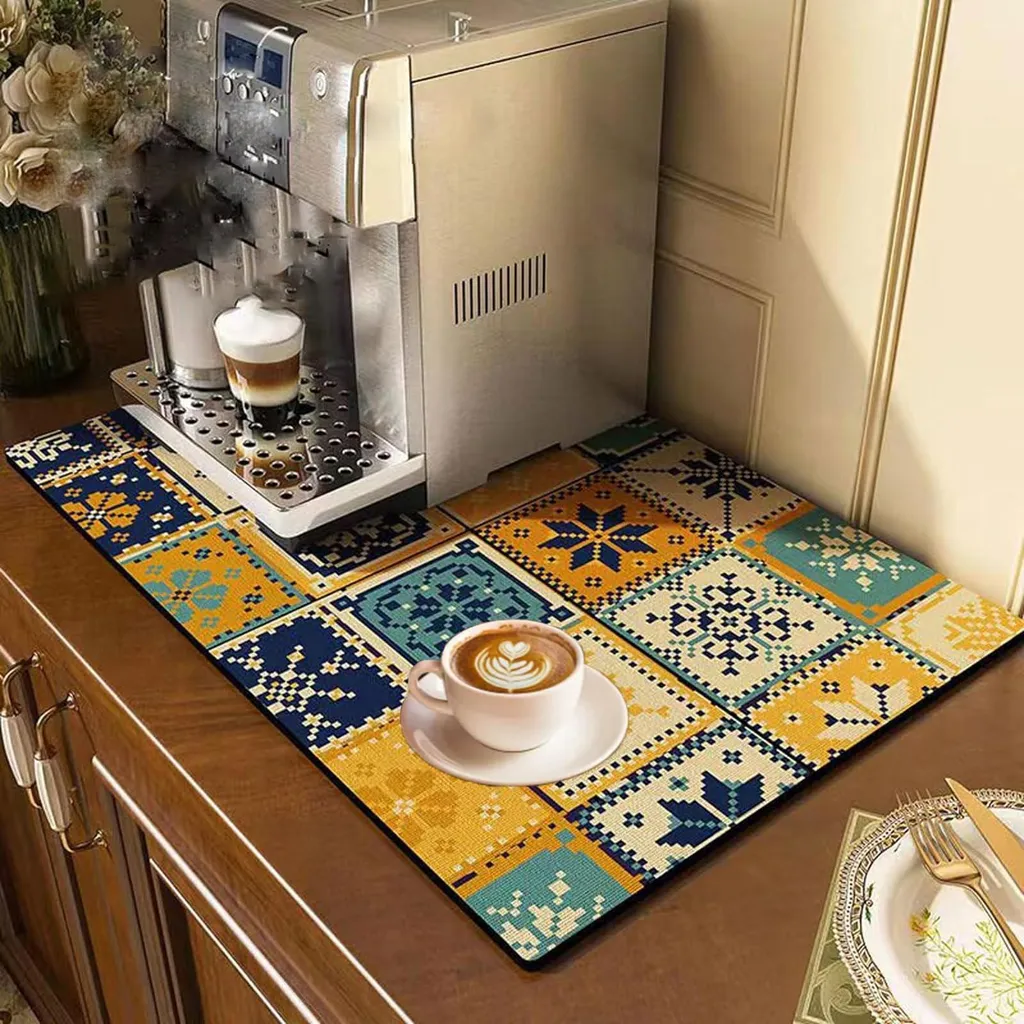 Tapis Machine à Café 40x60cm, Tapis Absorbant Anti-gouttes Séchage Rapide