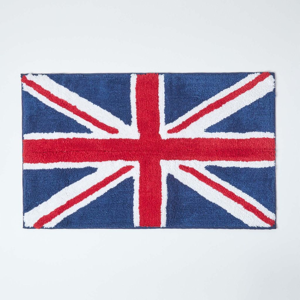 HOMESCAPES Koupelnová rohož Union Jack 100% bavlna Obrázek produktu 