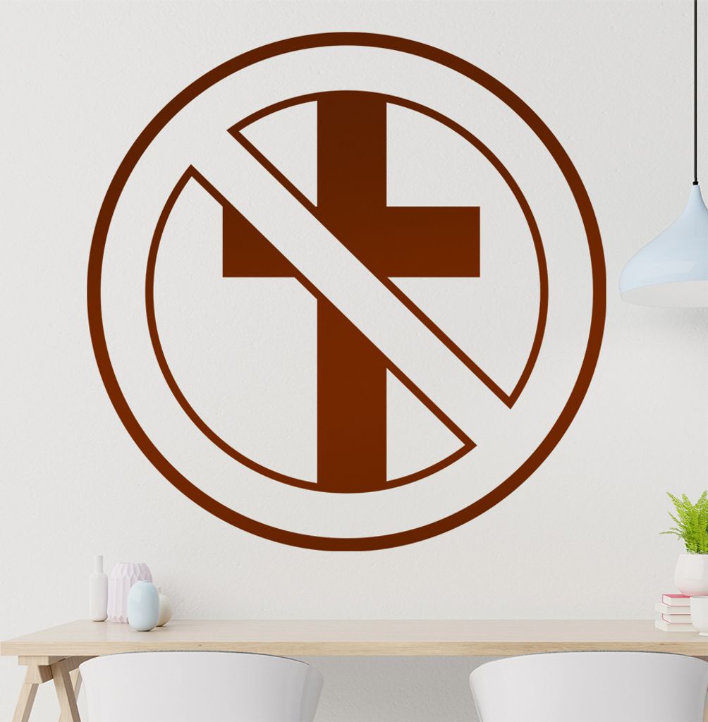 Kiwistar durchgestrichenes Kreuz Wandtattoo in 6 Größen - Wandaufkleber Wall Sticker - Dekoration, Küche, Wohnzimmer, Schlafzimmer, Badezimmer