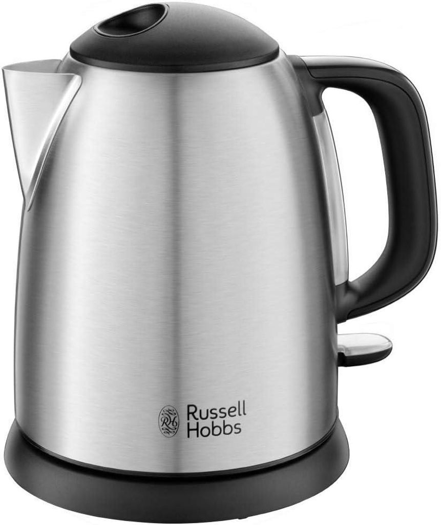 Russell Hobbs Wasserkocher 1,0L Edelstahl, 2400W, Schnellkochfunktion, Kalkfilter, Wasserstandsanzeige, 360°-Basis, tropffreier Ausguss,Energiespa...