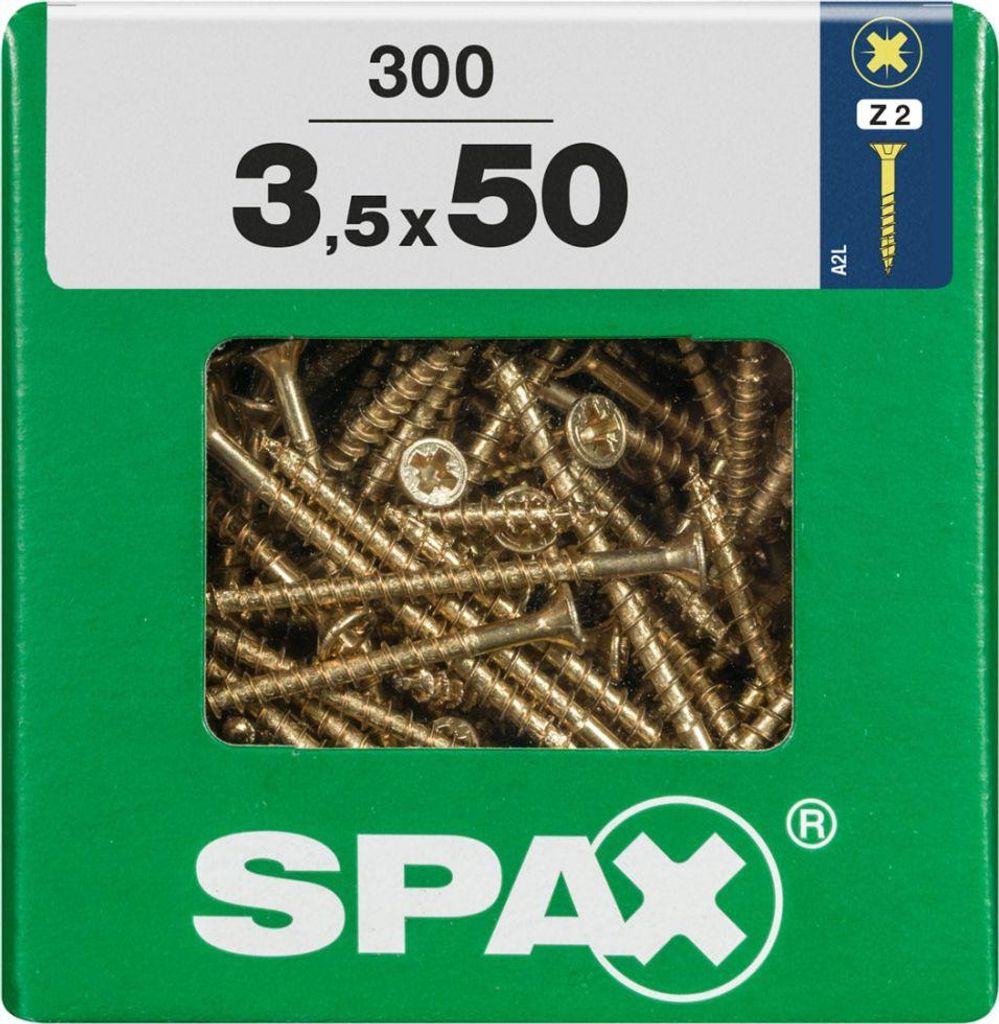 Spax Universalschrauben 3.5 x 50 mm PZ 2 - 300 Stk. Produktbild 