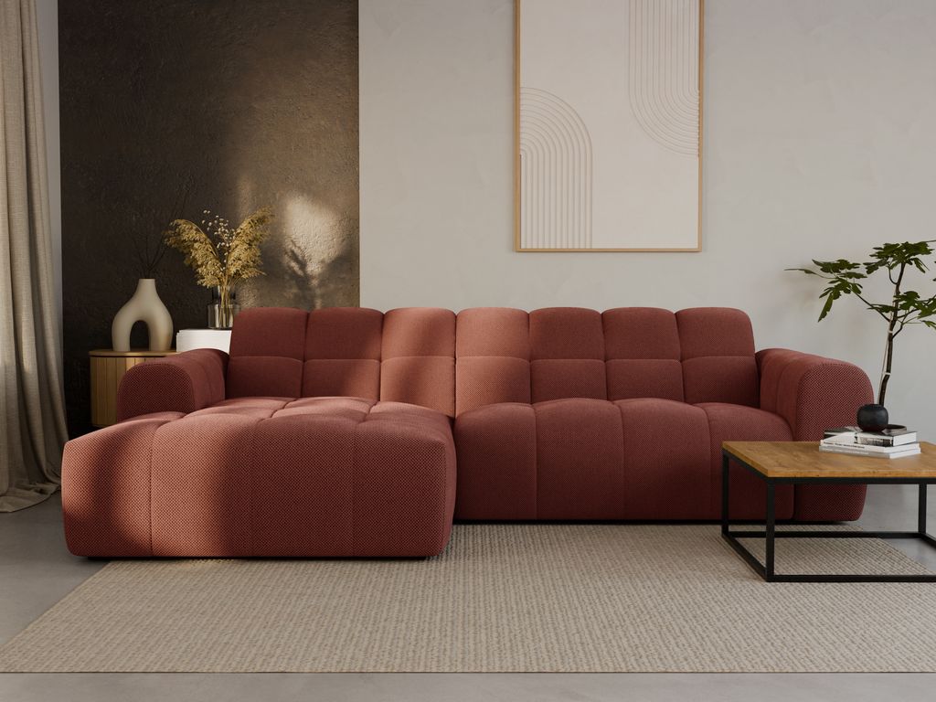 LetSit Ecksofa Andrea L Curio Linke Freistehendes Loungesofa Bequemes Ecksofa zum Entspannen Schmutzabweisend Für Wohnzimmer Schlafzimmer Rot