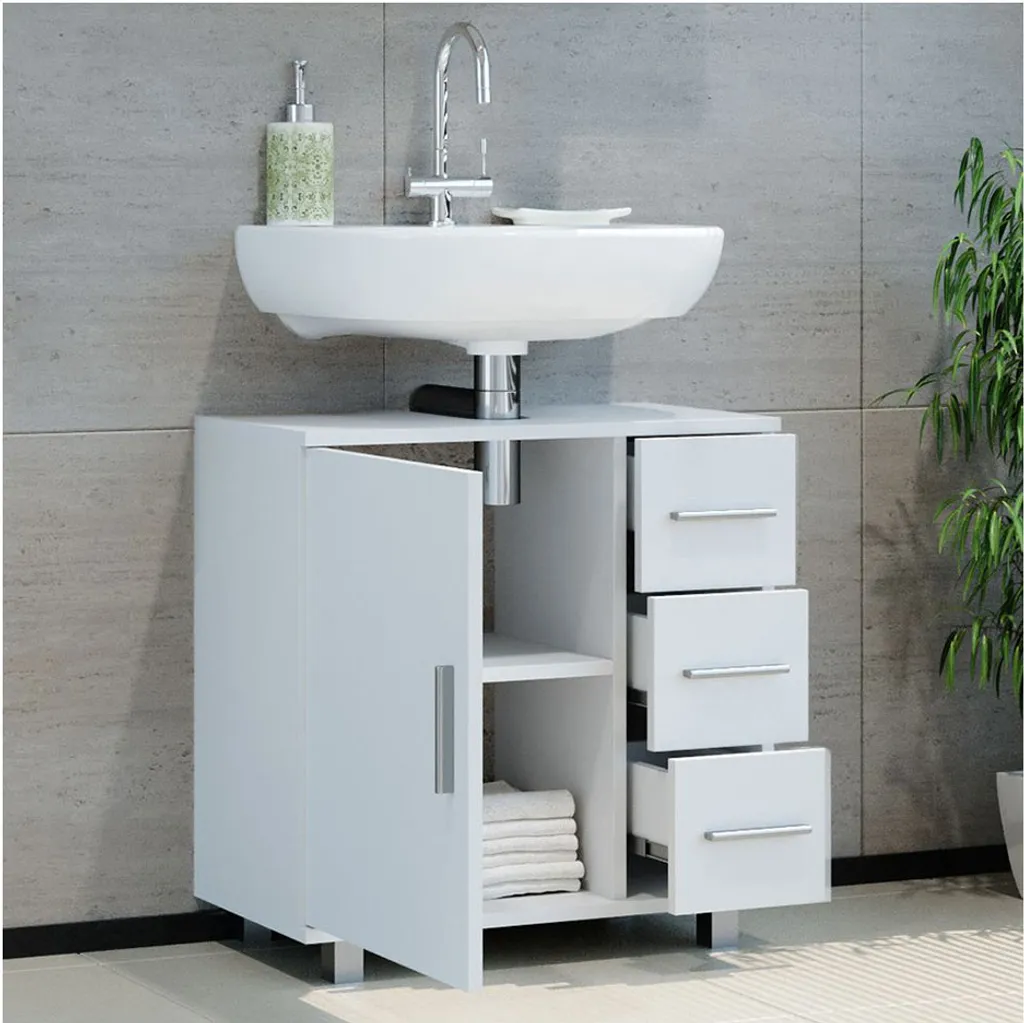 Mobile Sottolavabo Bianco Vicco Ilias 60x60.8 cm | Montaggio Facile