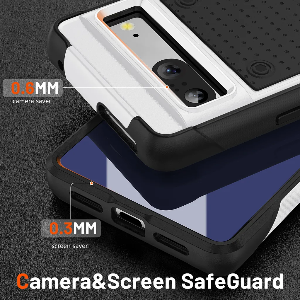 KOVASIA Cover per Google Pixel 7A con 2 Pellicola Vetro Temperat, Supporto Girevole a 360° Anello in Metallo, Antigraffio, Antiurto, 3 in 1 Custodia Pixel 7A 5G 6,1 Pollici