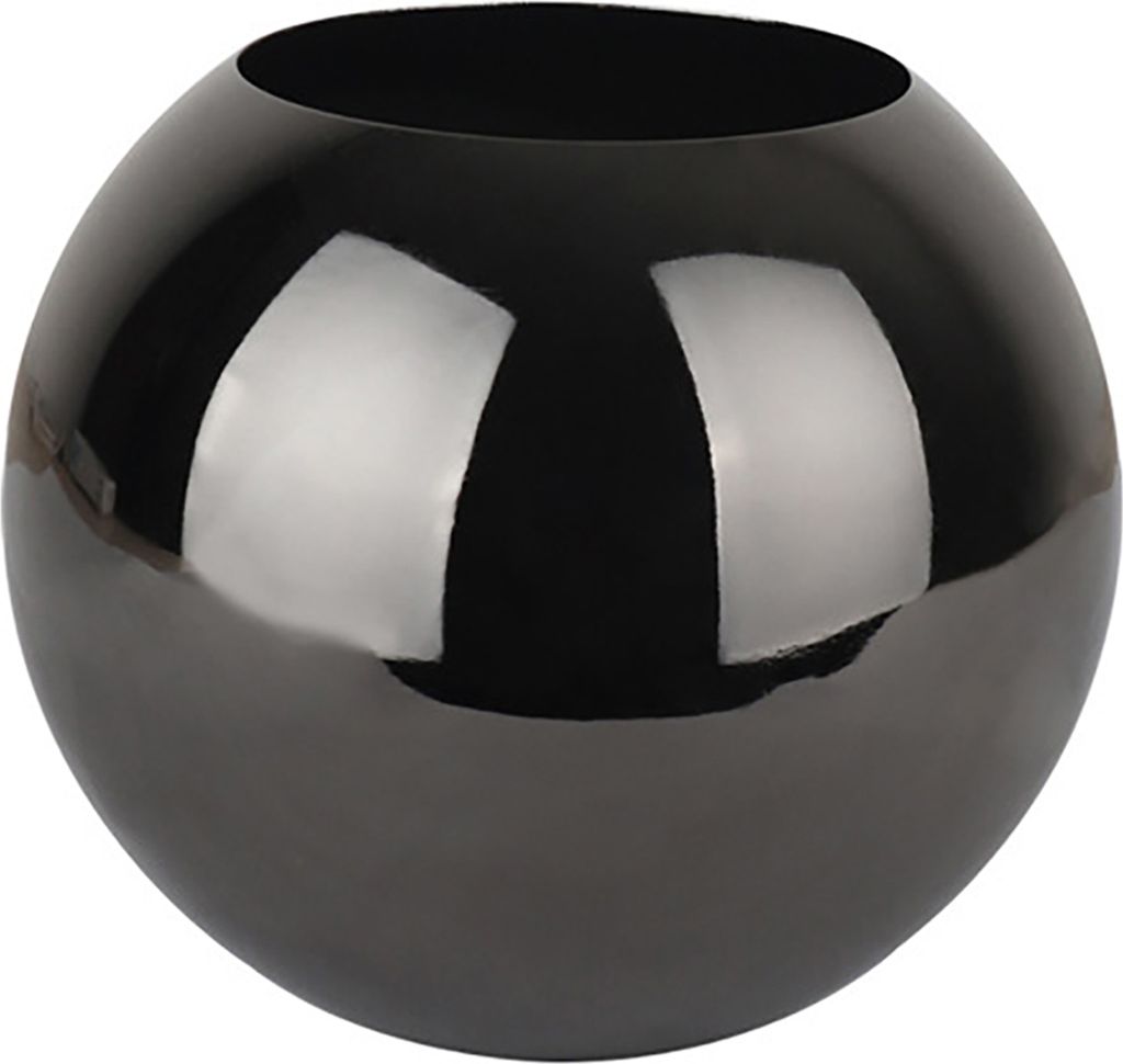 Unzerbrechliche polierte Blumenvase Edelstahl minimalistische Handwerksblumenbehälter Wohnkultur-Schwarz