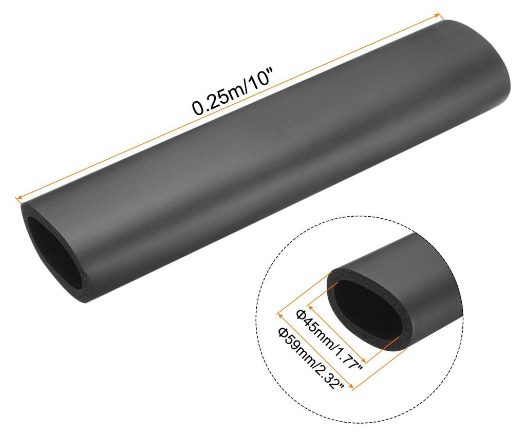 2 x 0.25m Rohrisolierung Schaumstoff, Durchmesser 45mm Isolierst?rke 7mm Heizungsrohr Verkleidung fš¹r Fitnessger?te, Rohre, Handhaben (Schwarz)
