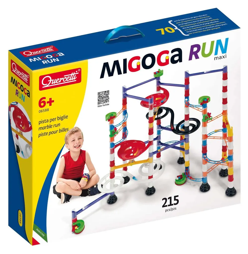 Circuit à Billes Enfant Migoga Maxi : Grand Jeu de Construction 213 pcs