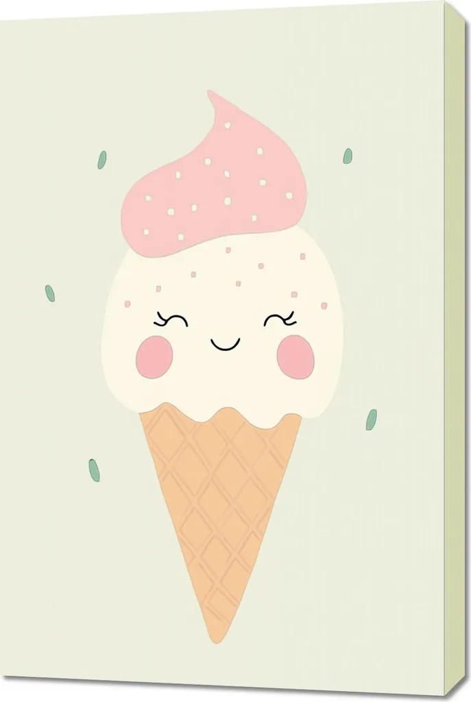 Quadro Tela 60x90 cm Cornetto 2 | Stampa HD per Cameretta Bambini