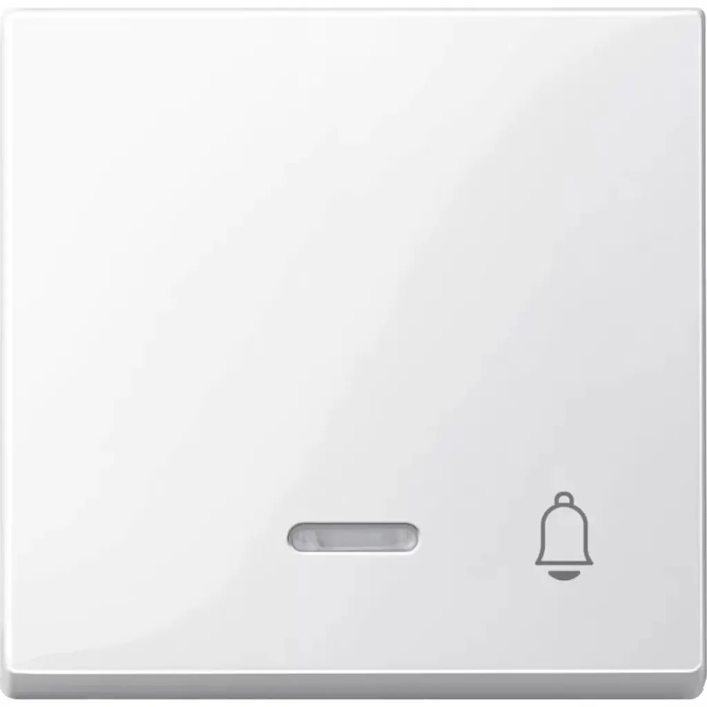 Bascule avec fenêtre et symbole sonnette Système M blanc polaire brillant