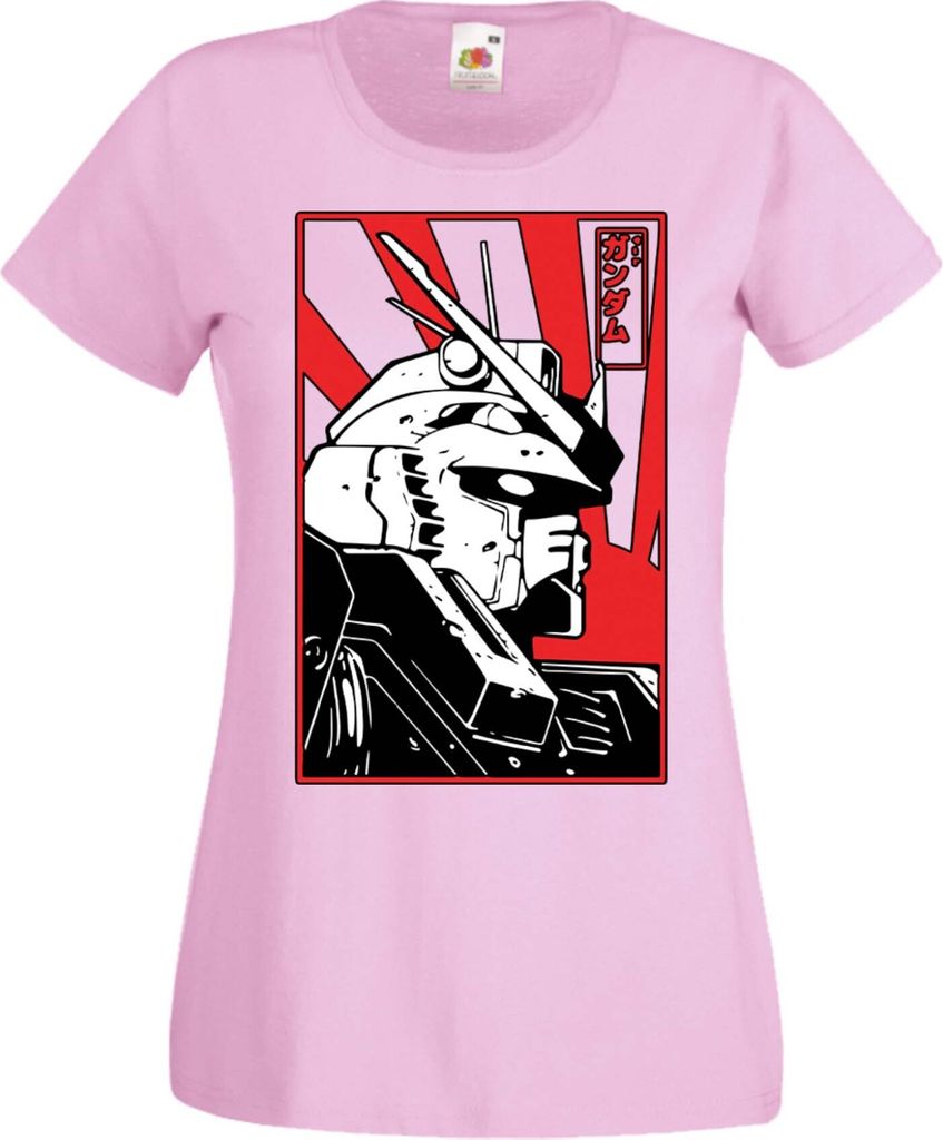 Damen T-Shirt Manga Anime Mobile Suit Gundam 02 Mobile Suit Gundam, Lady XL / Hellrosa