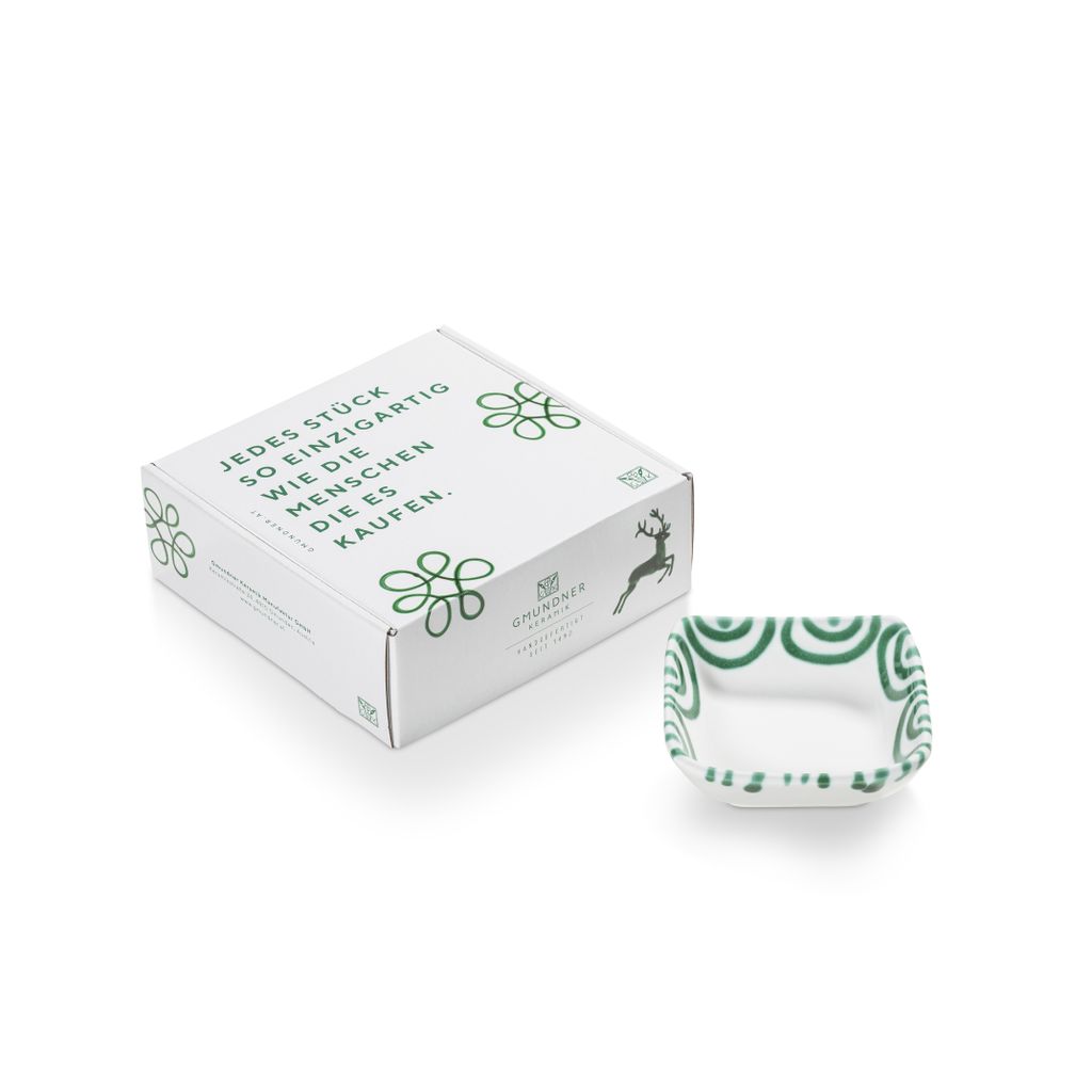 Gmundner Keramik Grüngeflammt Osobní miska 9 x 9 cm