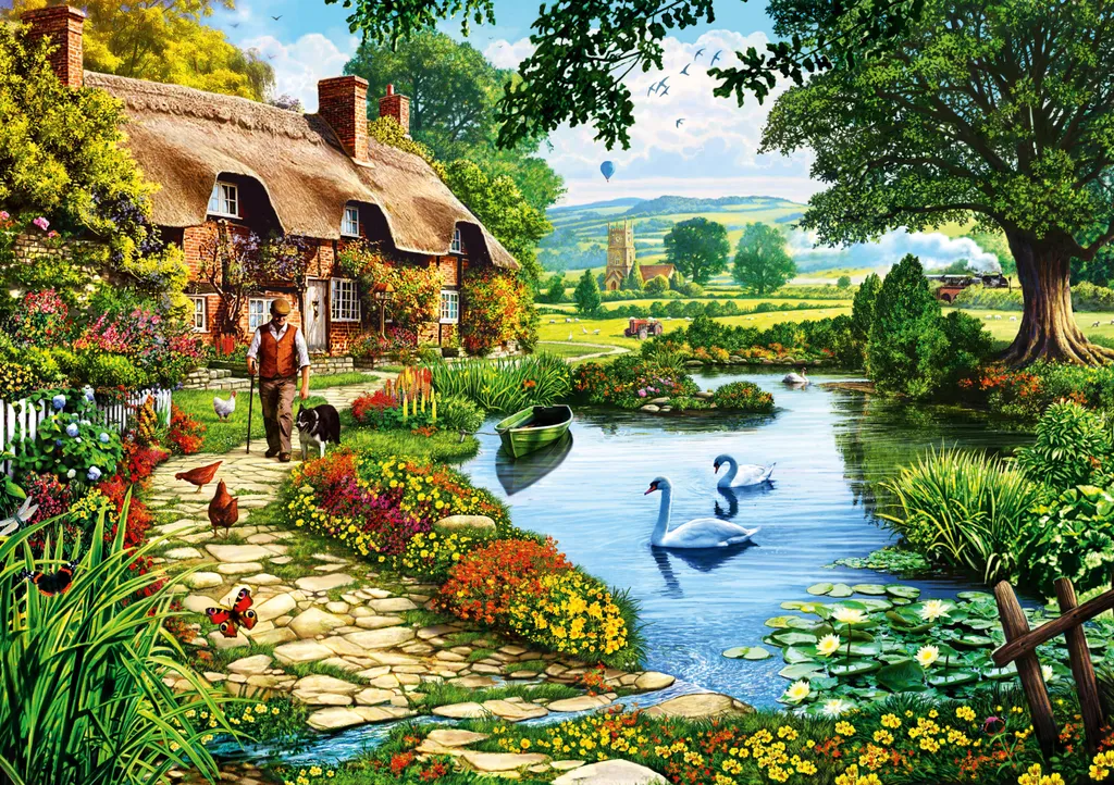 Puzzle 500 pièces : Finissez-en avec l'ennui grâce au Cottage by Lake