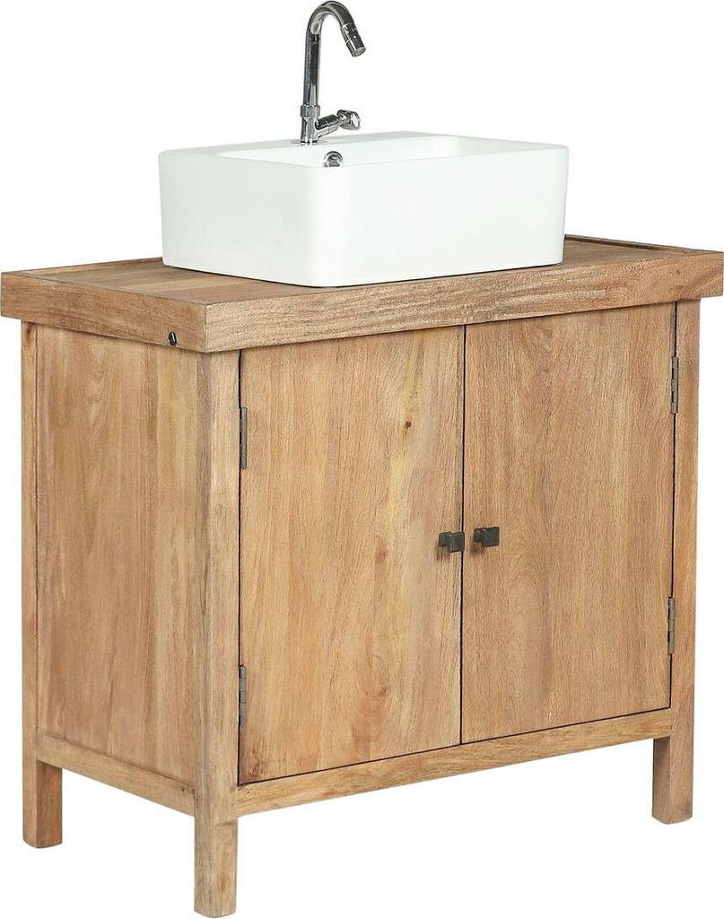 Waschtischunterschrank unter dem Waschbecken Home ESPRIT aus Keramik Mango-Holz 81 X 56 X 78 CM