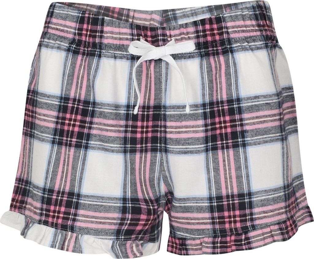 SF - "Tartan" Shorts für Damen PC3380 (S) (Weiß/Pink)