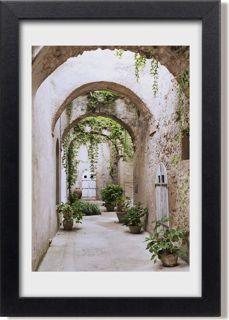 Bild 20x30 MDF-Rahmen, Wandkunst Arkade im Schloss
