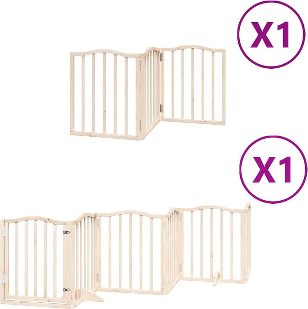 Barriera Cani Legno vidaXL 450cm Pieghevole 9 Pezzi - Design e Sicurezza