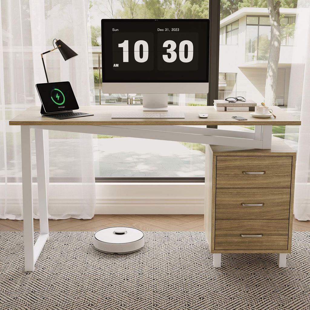 Bureau Merax avec 3 tiroirs et espace de rangement, bureau Image du produit 